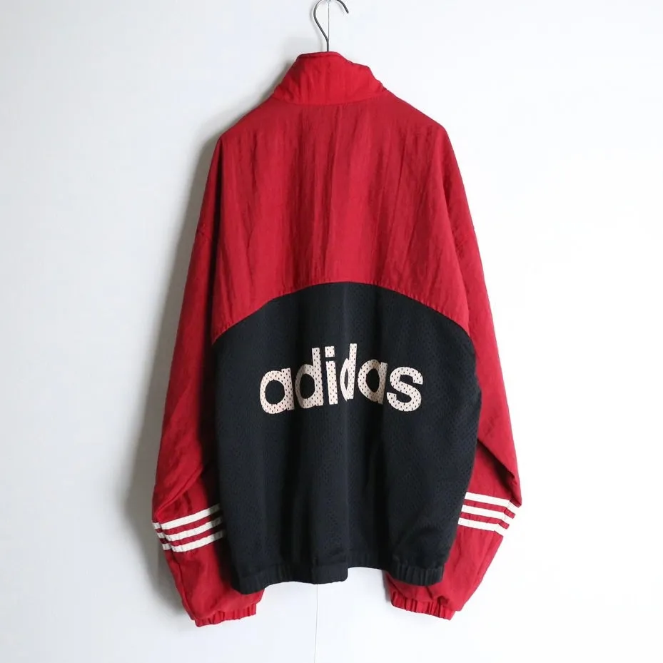 “adidas”red &black track jacket