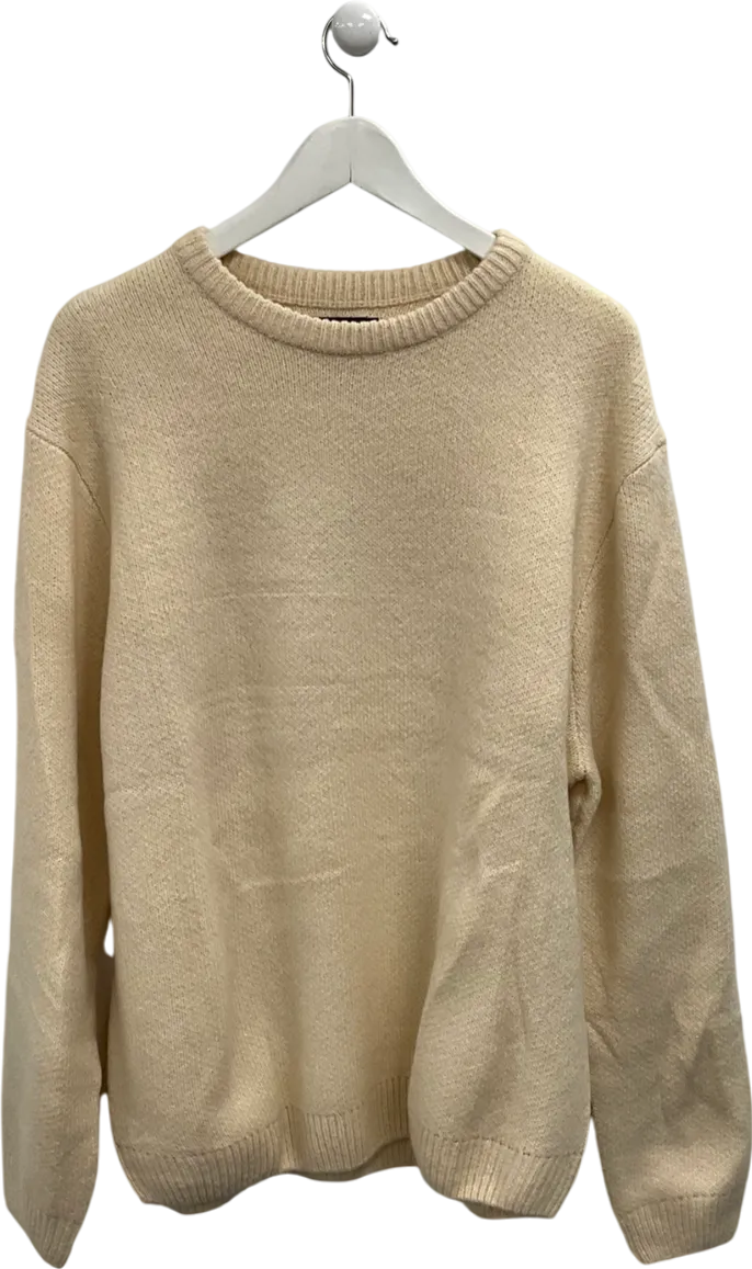 ASOS Cream Oversize Crewneck Jumper UK M