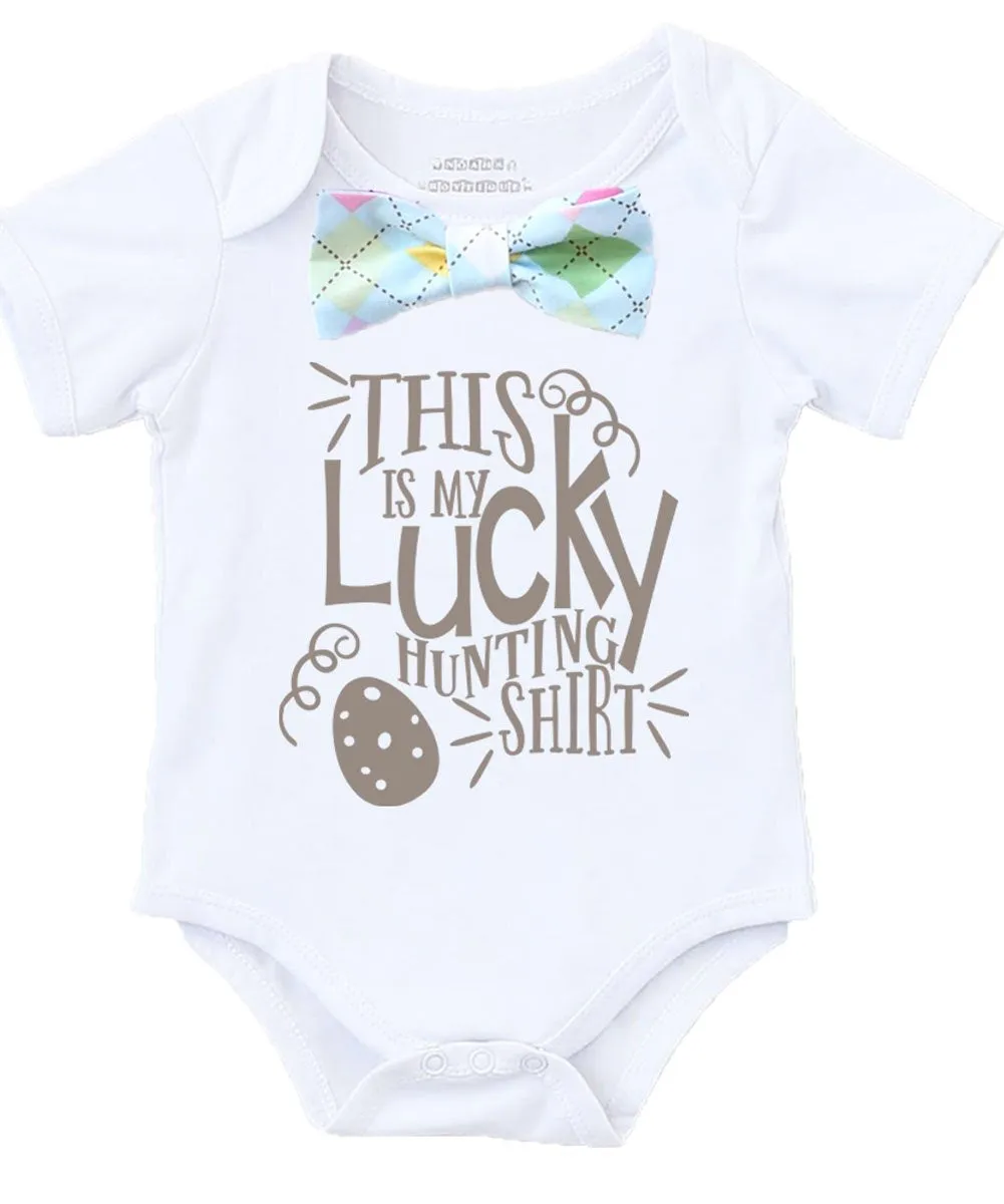 Baby Boy Easter Outfit with Bow Tie and Cute Saying