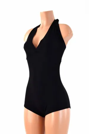 Black Zen Soft Knit "Monroe" Halter Romper