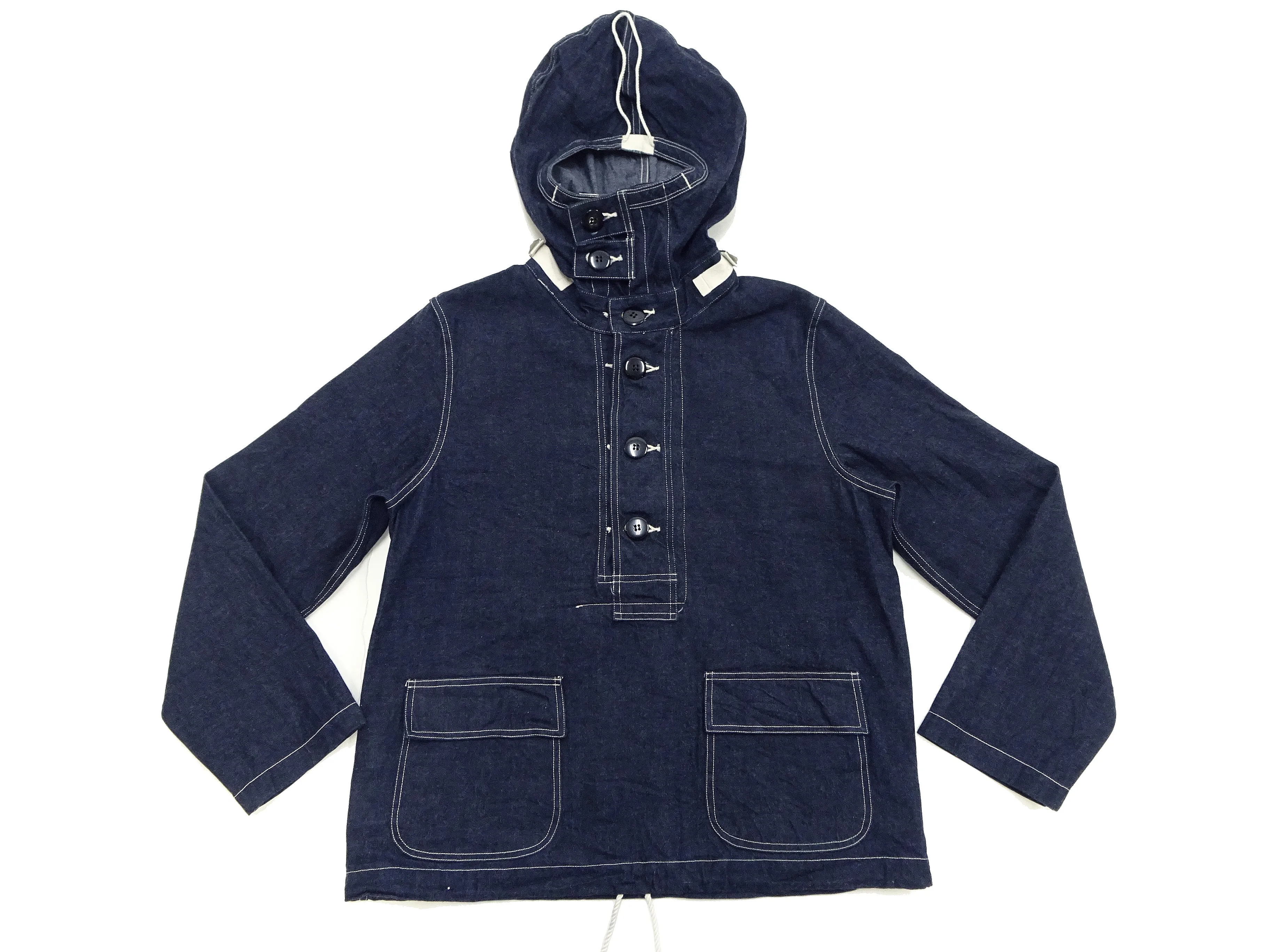 Buzz Rickson Pullover Denm Parka Men's Reproduction of US Navy Anti-Gas Protective Gunner Smock Jacket BR11703