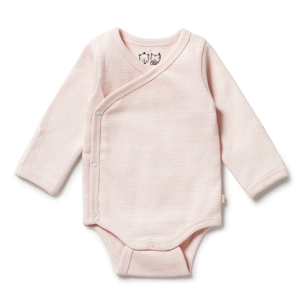 Cantaloupe Organic Stripe Rib Kimono Bodysuit