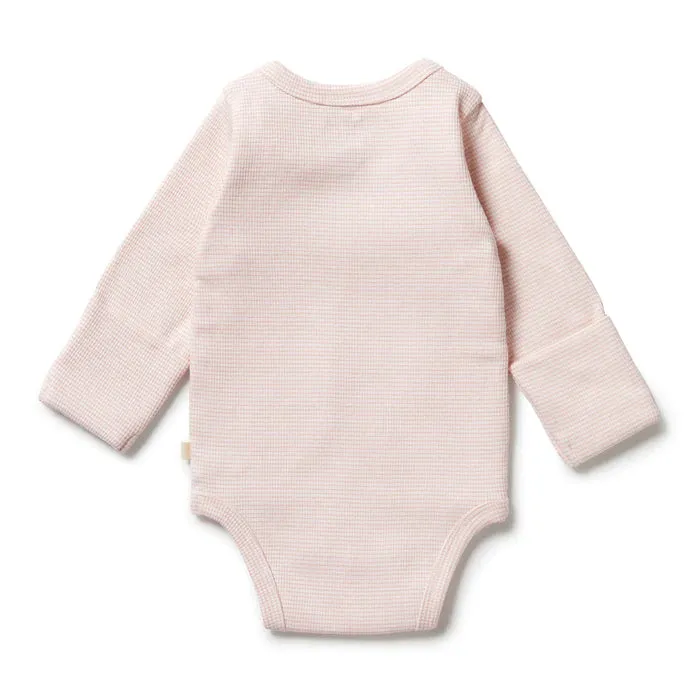 Cantaloupe Organic Stripe Rib Kimono Bodysuit