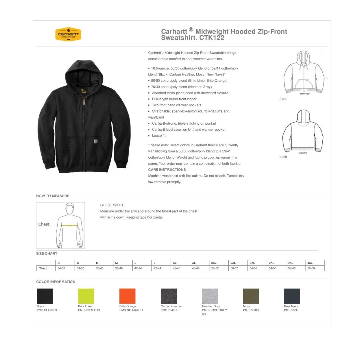 Carhartt Paxton Heavyweight Rain Defender Quarter Zip Sweatshirt Customized