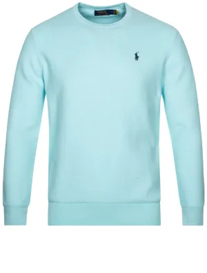 Cotton Crewneck Jumper Soft Aqua