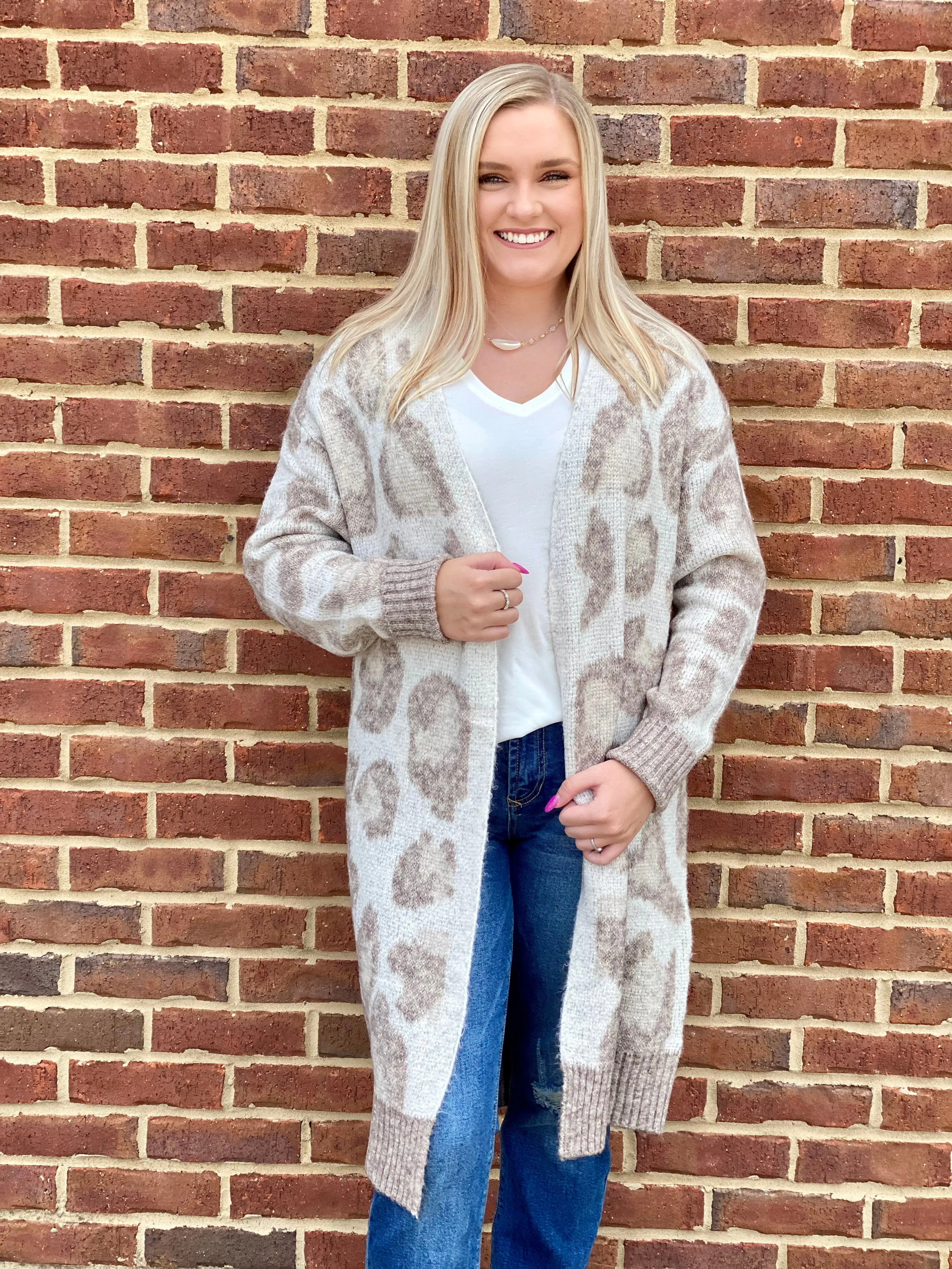 Cozy up leopard sweater Cardigan