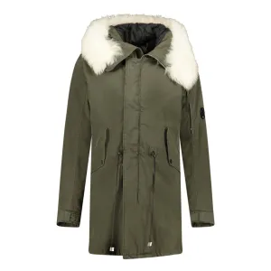 CP Company 50 Fili Fur Parka Jacket Khaki