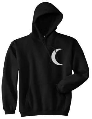 Crescent Moon Chest Mens Pullover Hoodie