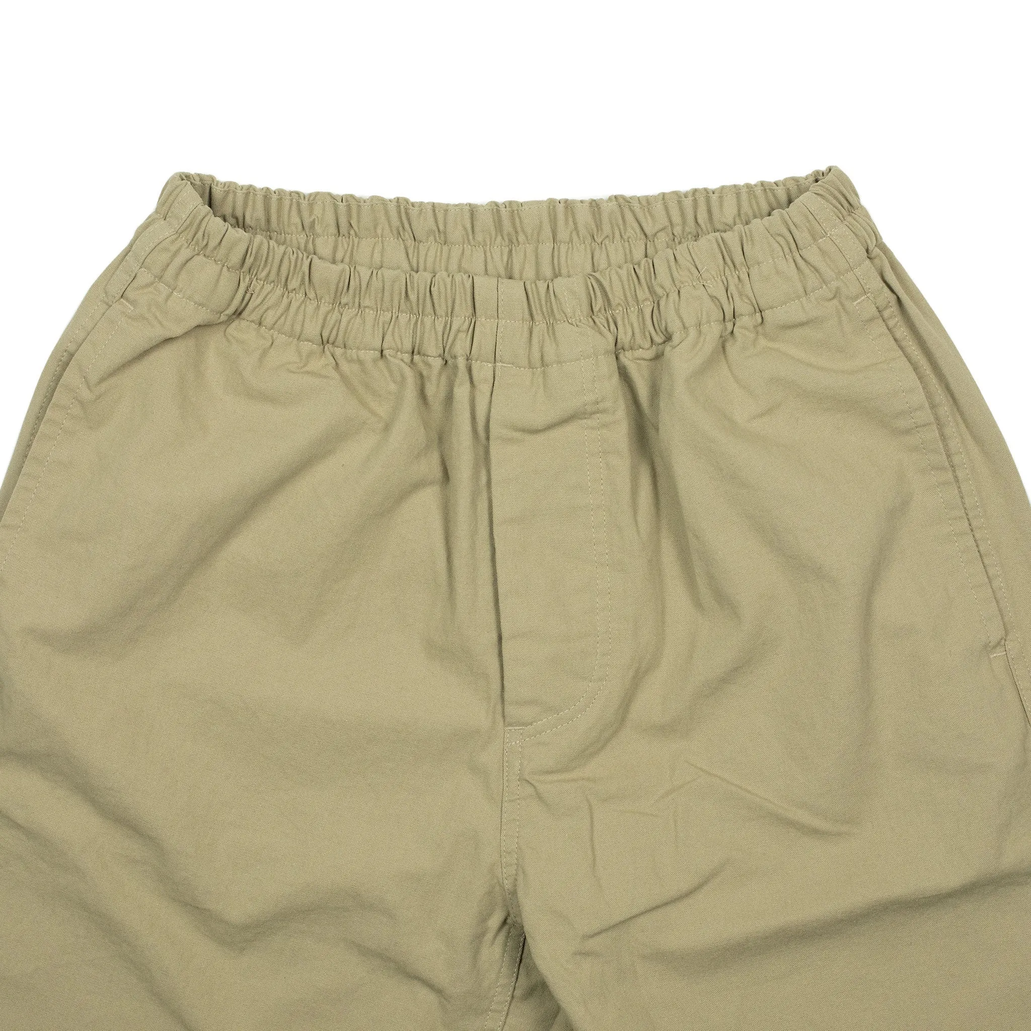 Drawstring easy pants in khaki cotton