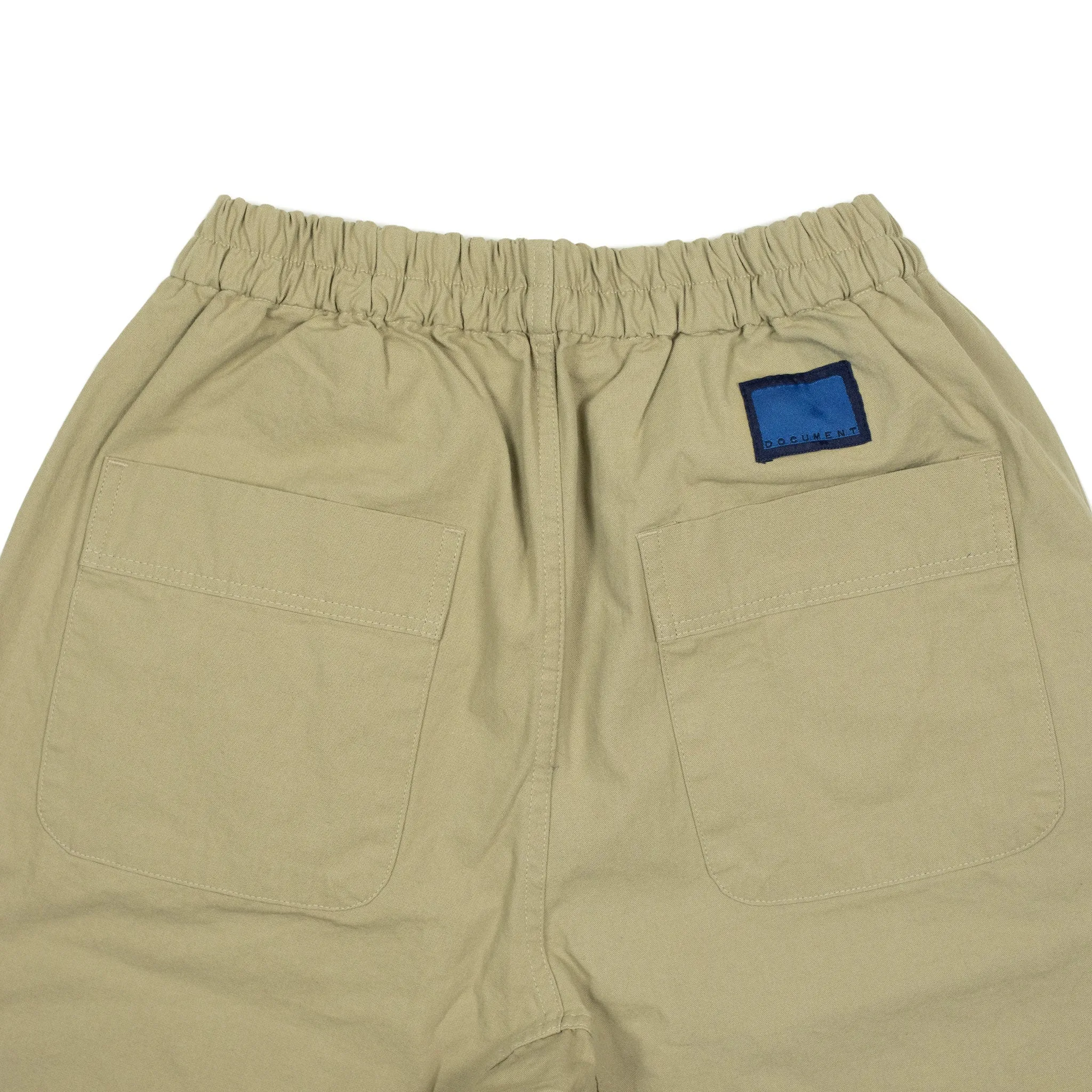 Drawstring easy pants in khaki cotton