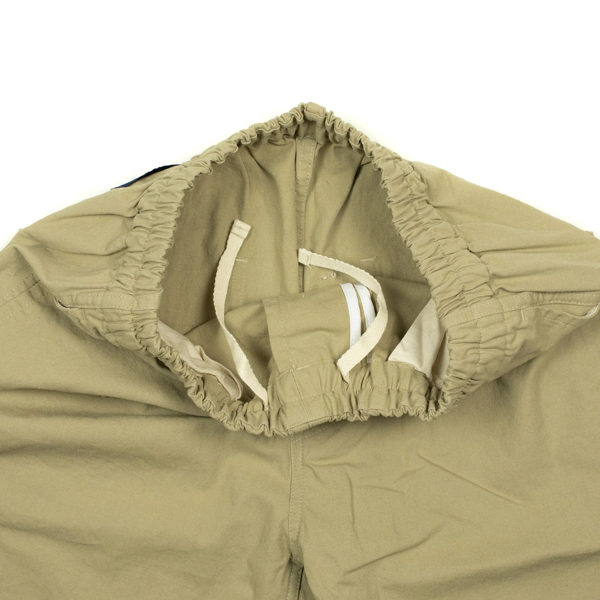 Drawstring easy pants in khaki cotton