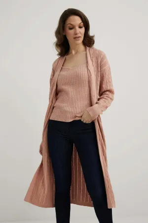 emproved Long Cardigan P2230-OROS Old Rose