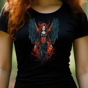 Feuer Engel T-Shirt | Fantasy T-Shirt für Frauen