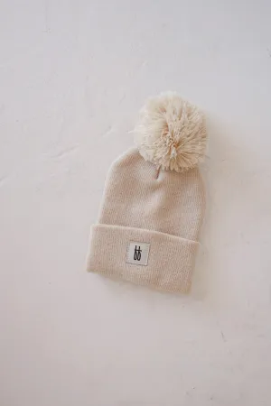 ff Pom Top Knit Beanie | Oatmeal