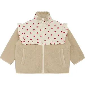 Flöss Alva Fleece Jacket Heart Print/Sand