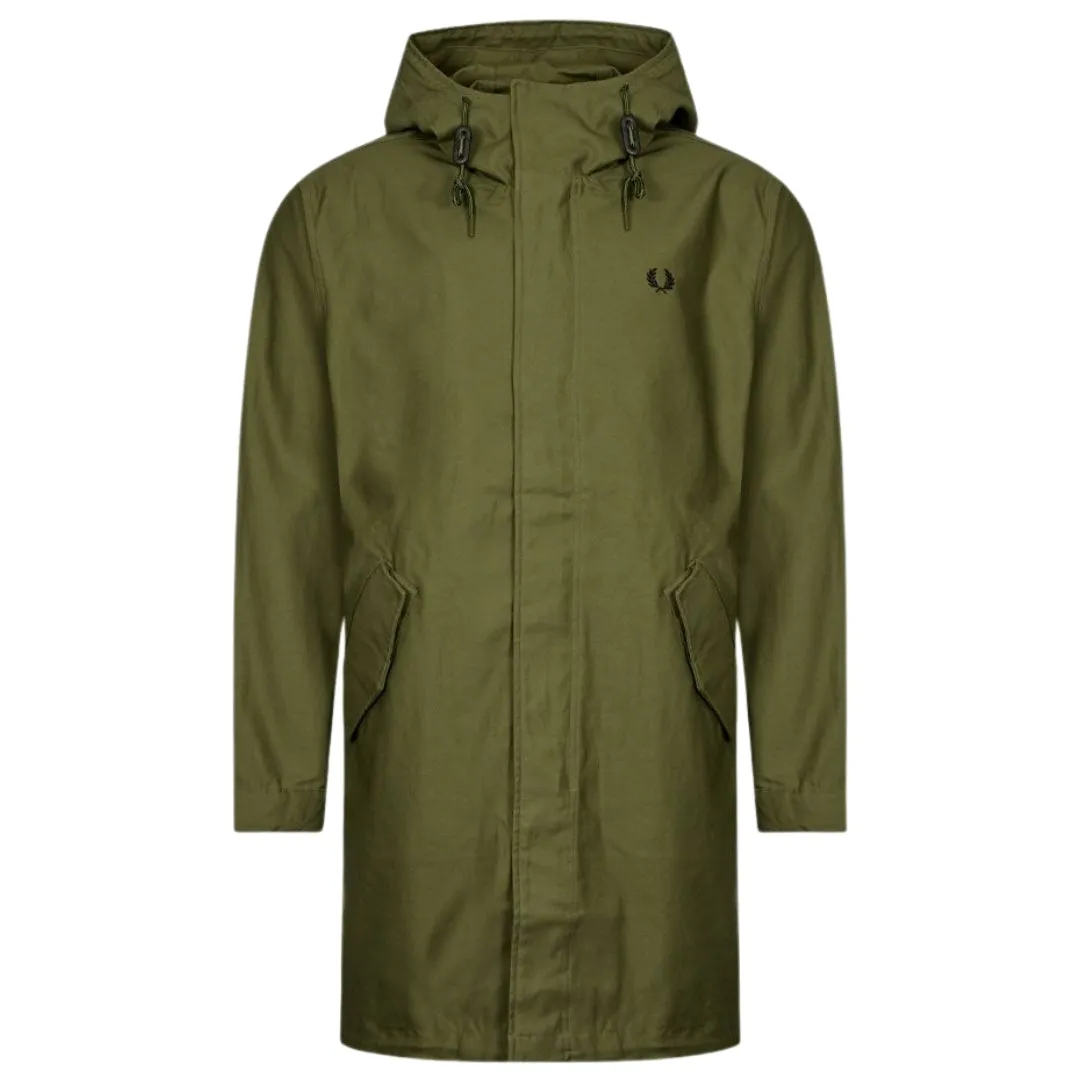 Fred Perry Hooded Shell Parka Green Jacket