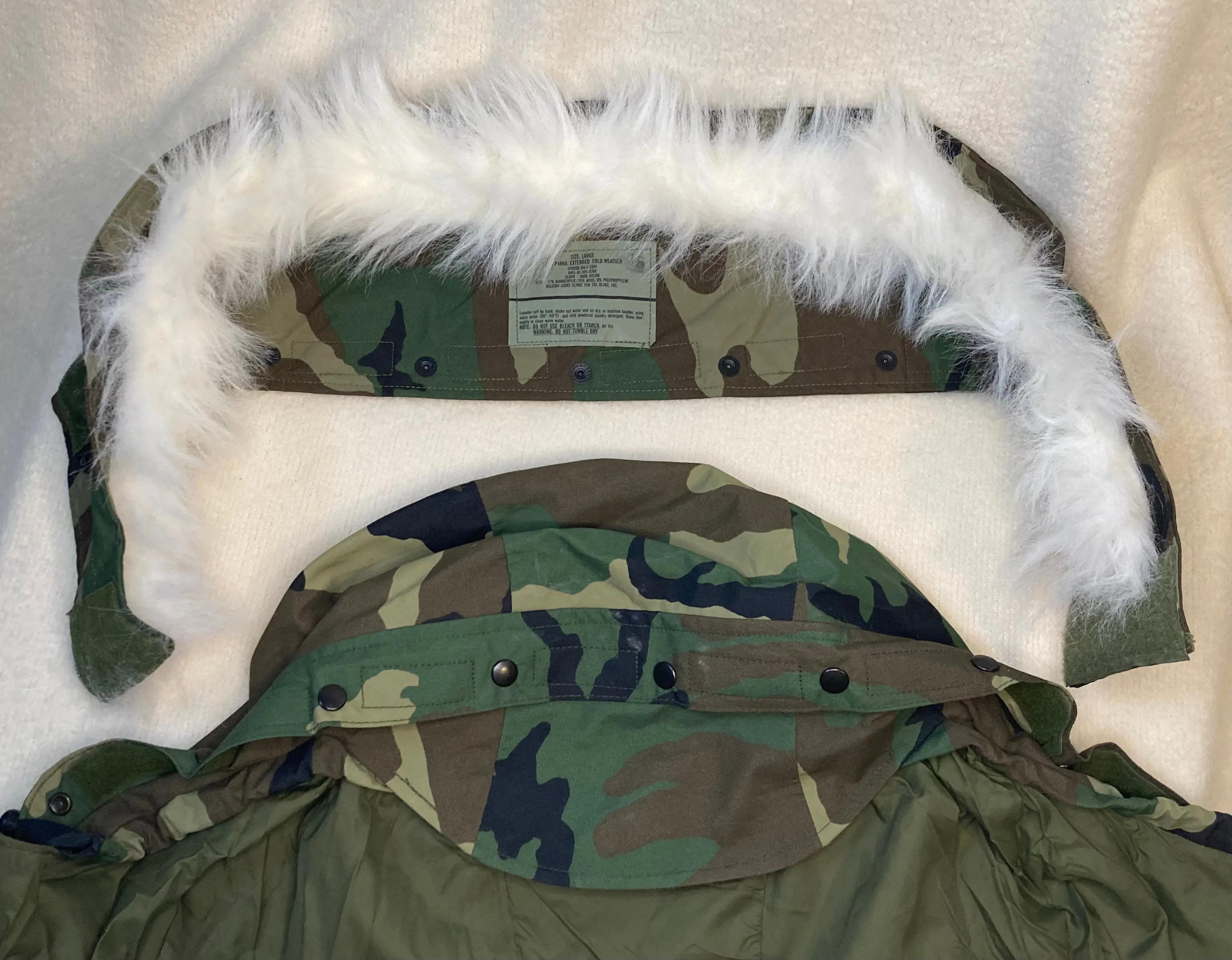 Fur Ruff Trim For USGI Extended Cold Weather Parka