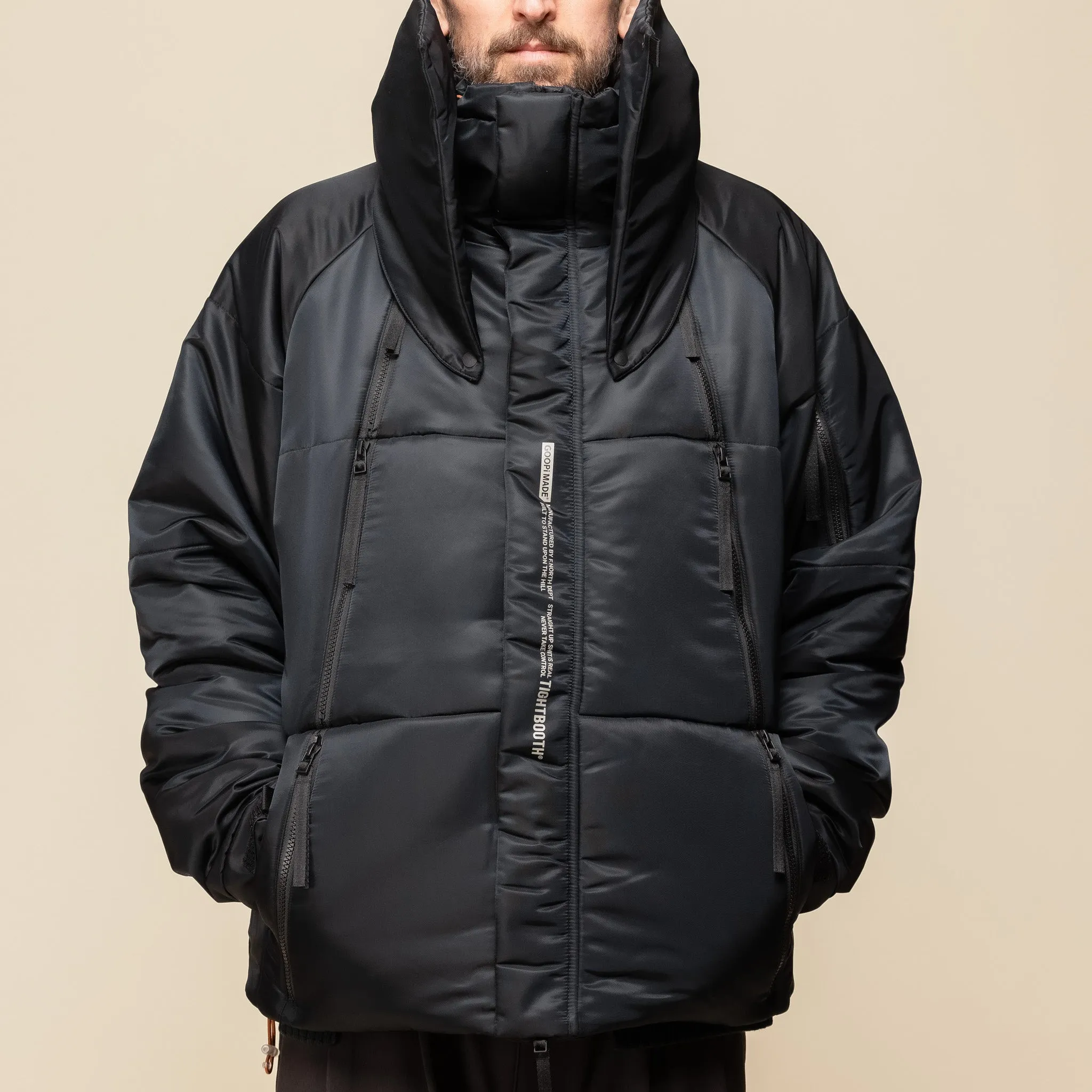 GOOPiMADE® x TIGHTBOOTH - “GMT-01M” - D-System 3M Thinsulate™ Monster Parka - Shadow Black