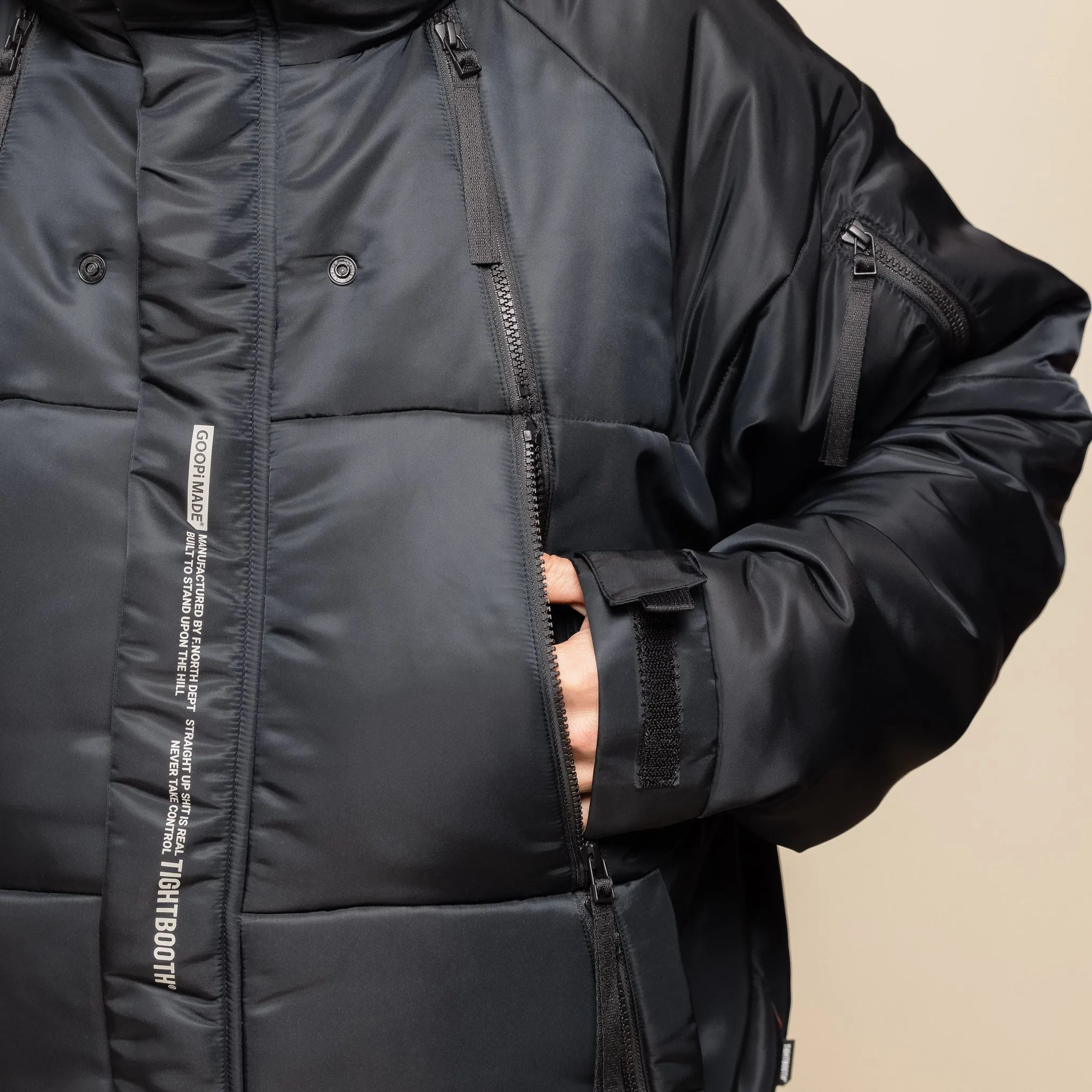 GOOPiMADE® x TIGHTBOOTH - “GMT-01M” - D-System 3M Thinsulate™ Monster Parka - Shadow Black