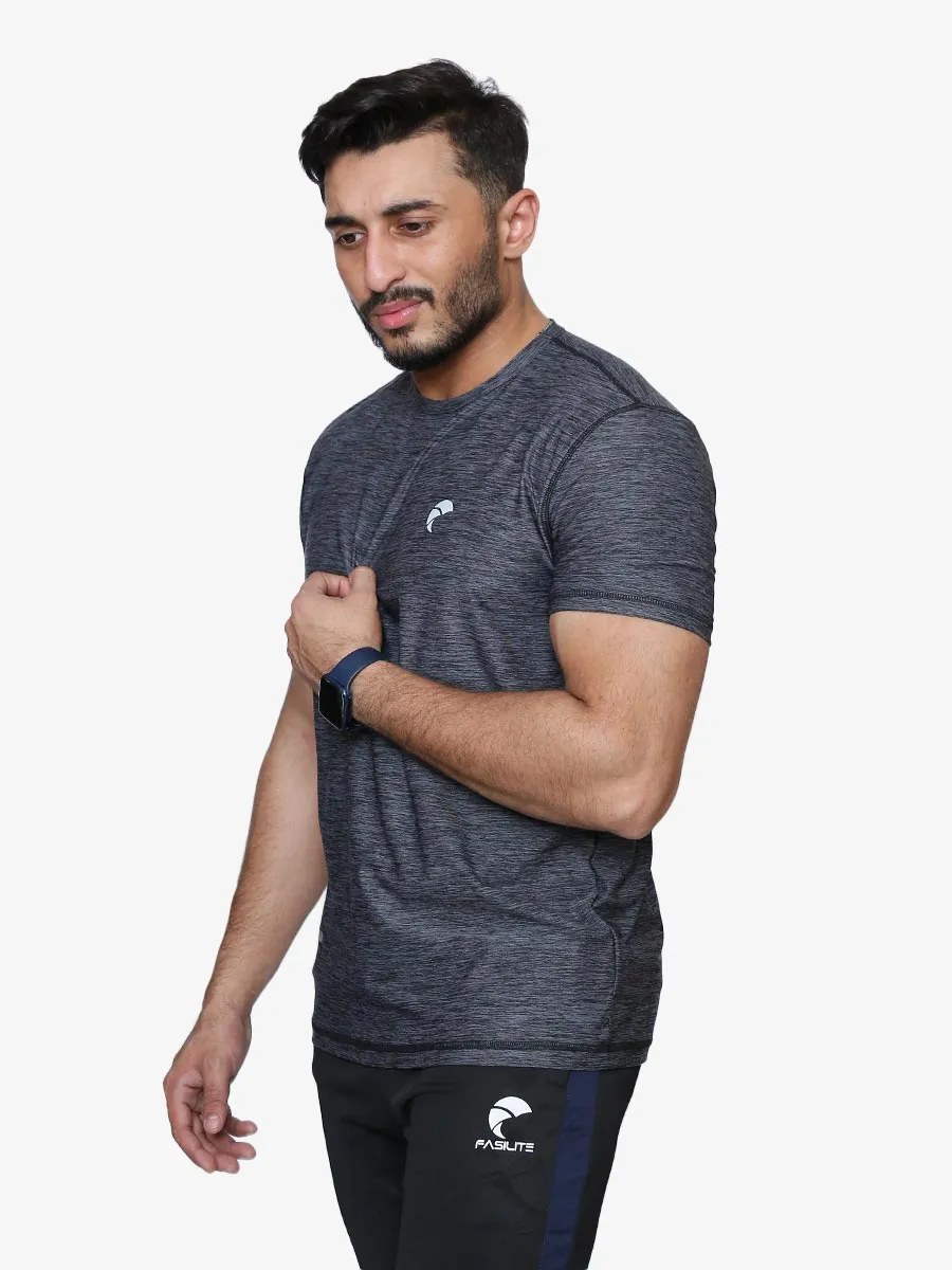 Gravity - Half Sleeves - T-Shirt - 033 - Dark Heather Grey / Black