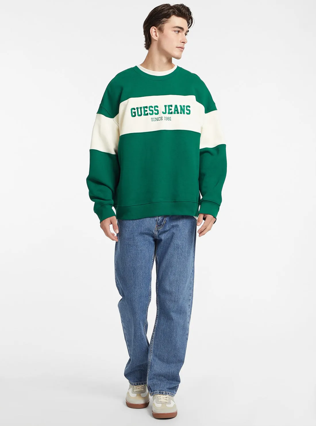 Guess Jeans Green Logo Jumper