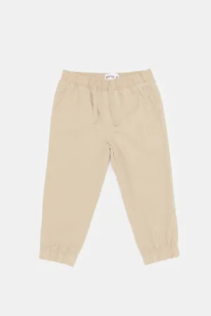 Infant Boys Beige Twill Chino Jogger