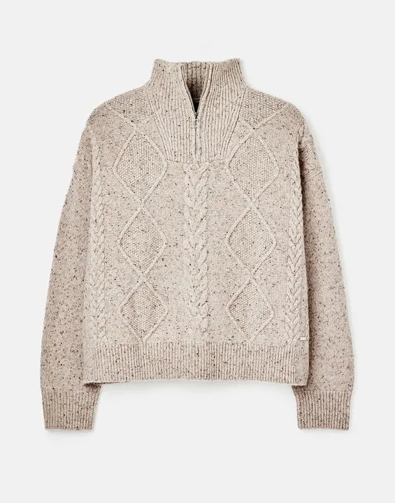 Joules Esme Cable Knit Quarter Zip Jumper