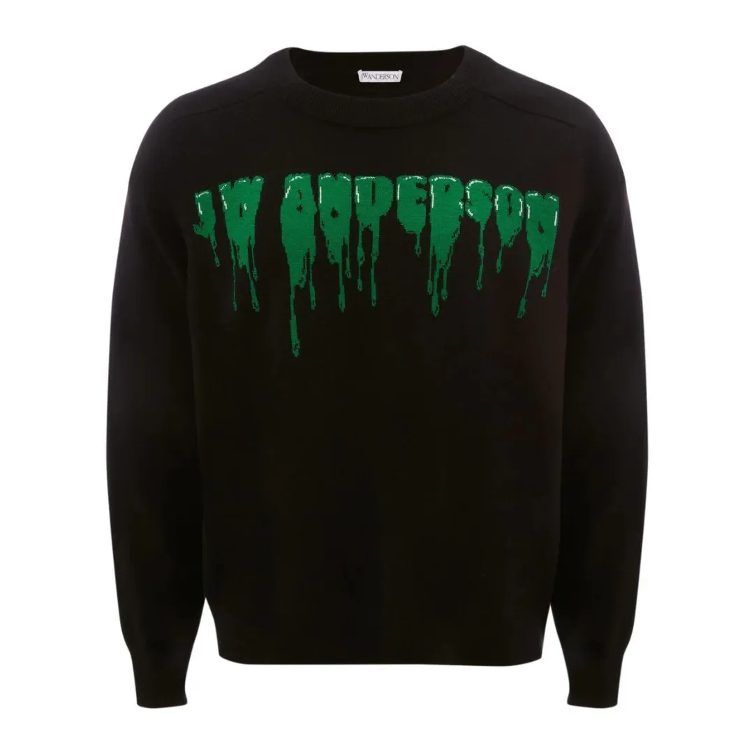 JW Anderson Slime Logo Crewneck Jumper Black/Green