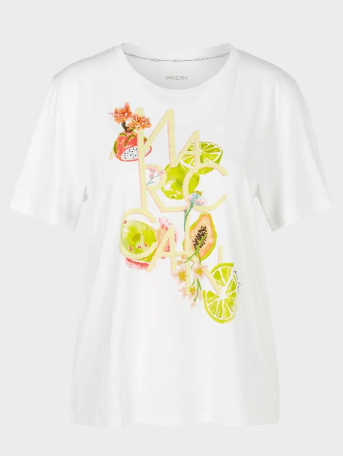 Marc Cain Collections T Shirt With 3D Appliqué WC 48.11 J40 COL 100