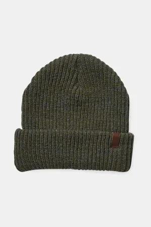 Marled Chunky Beanie - Military Olive/Charcoal