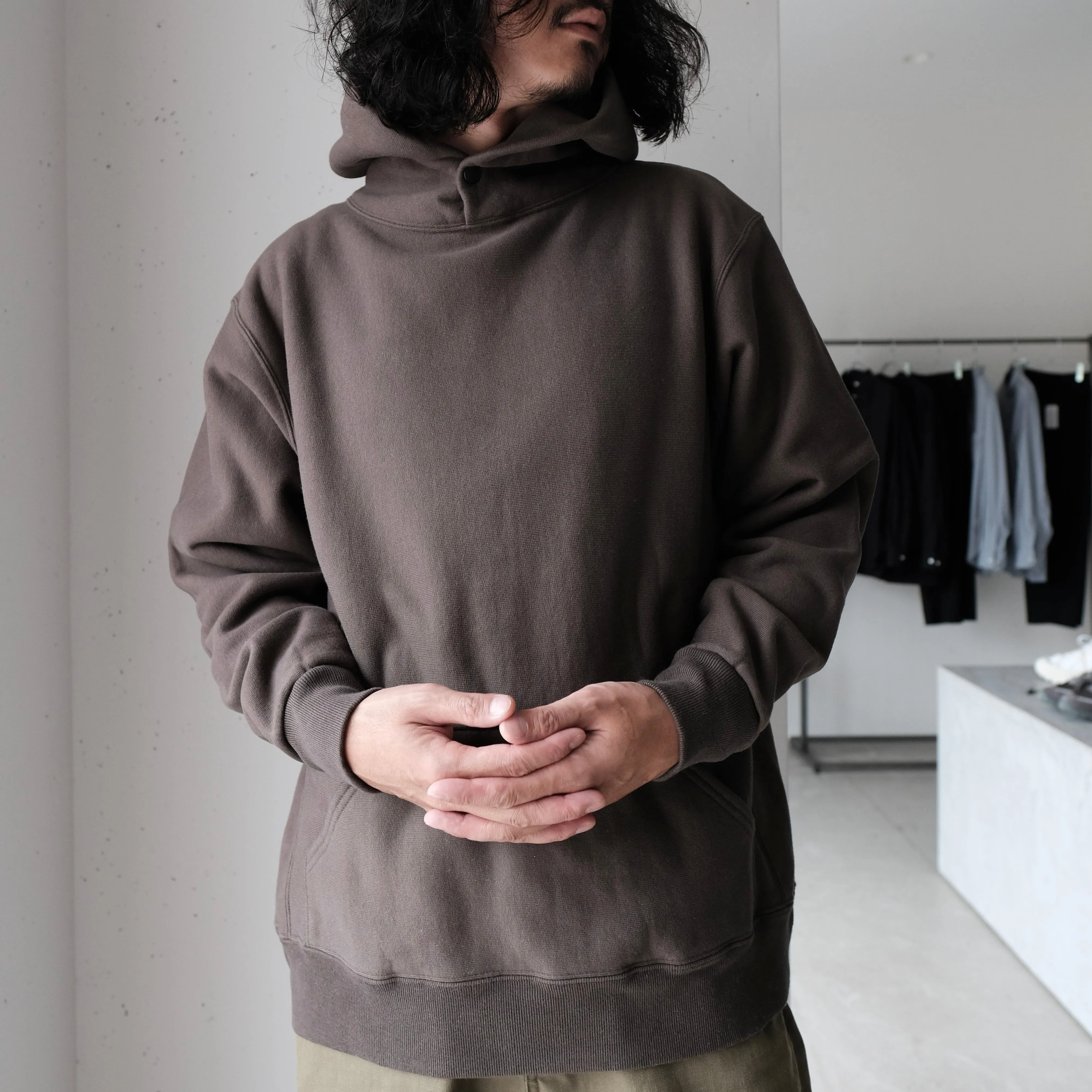 MASSTARD - SWEAT PARKA - OLIVE GRAY