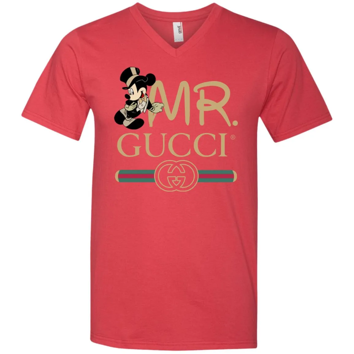 Mr Mickey Gucci Couple Disney Shirt Valentine's Day T-shirt Men V-Neck T-Shirt