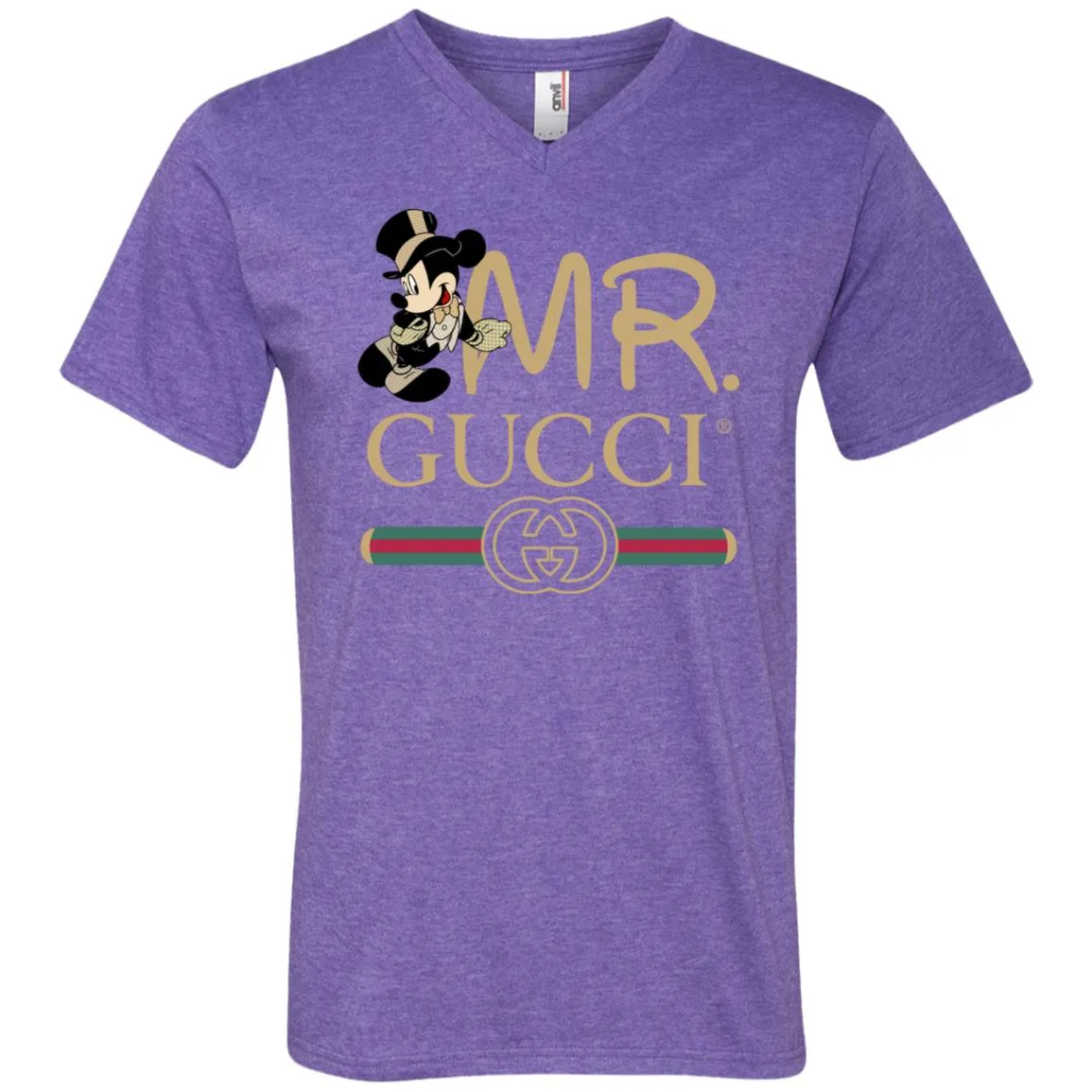 Mr Mickey Gucci Couple Disney Shirt Valentine's Day T-shirt Men V-Neck T-Shirt