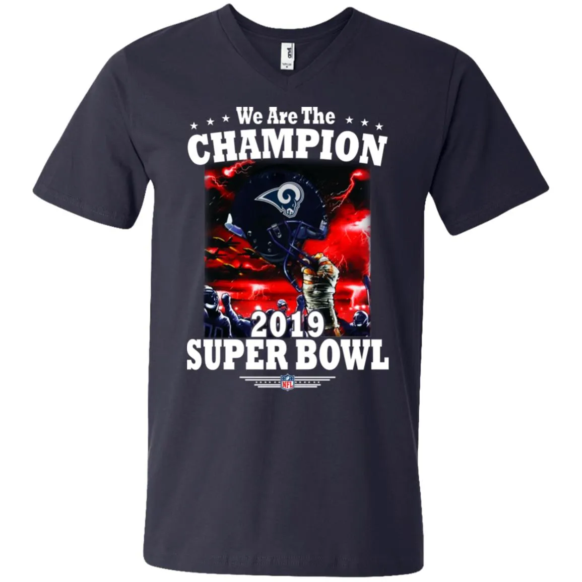 Nfl – Los Angeles Rams We Are The Champion 2019 Super Bowl Football Men V-Neck T-Shirt