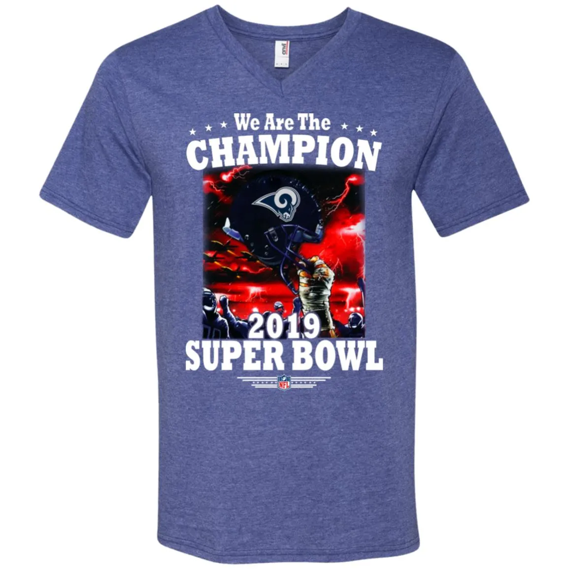 Nfl – Los Angeles Rams We Are The Champion 2019 Super Bowl Football Men V-Neck T-Shirt