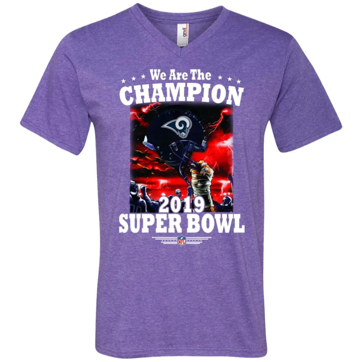 Nfl – Los Angeles Rams We Are The Champion 2019 Super Bowl Football Men V-Neck T-Shirt