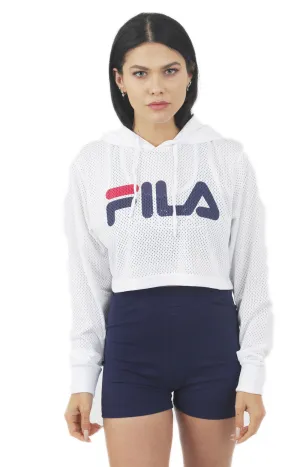 Noemi Crop Pullover Hoodie - White