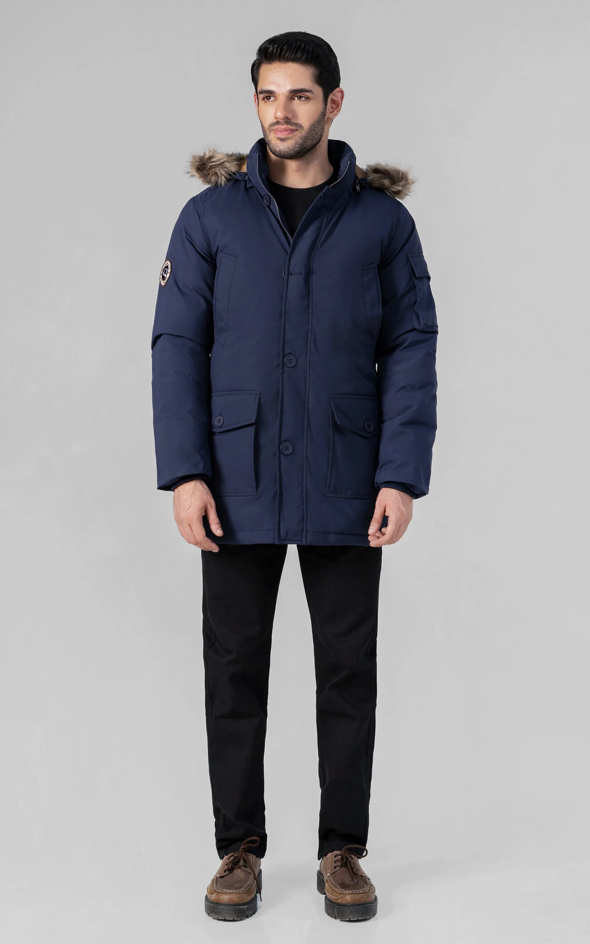 PARKA FAUX FUR JACKET NAVY