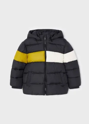 Parka Graphite Hooded Cream & Yellow Stripe | Mayoral