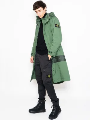 Parka Lungo con Cappuccio Verde