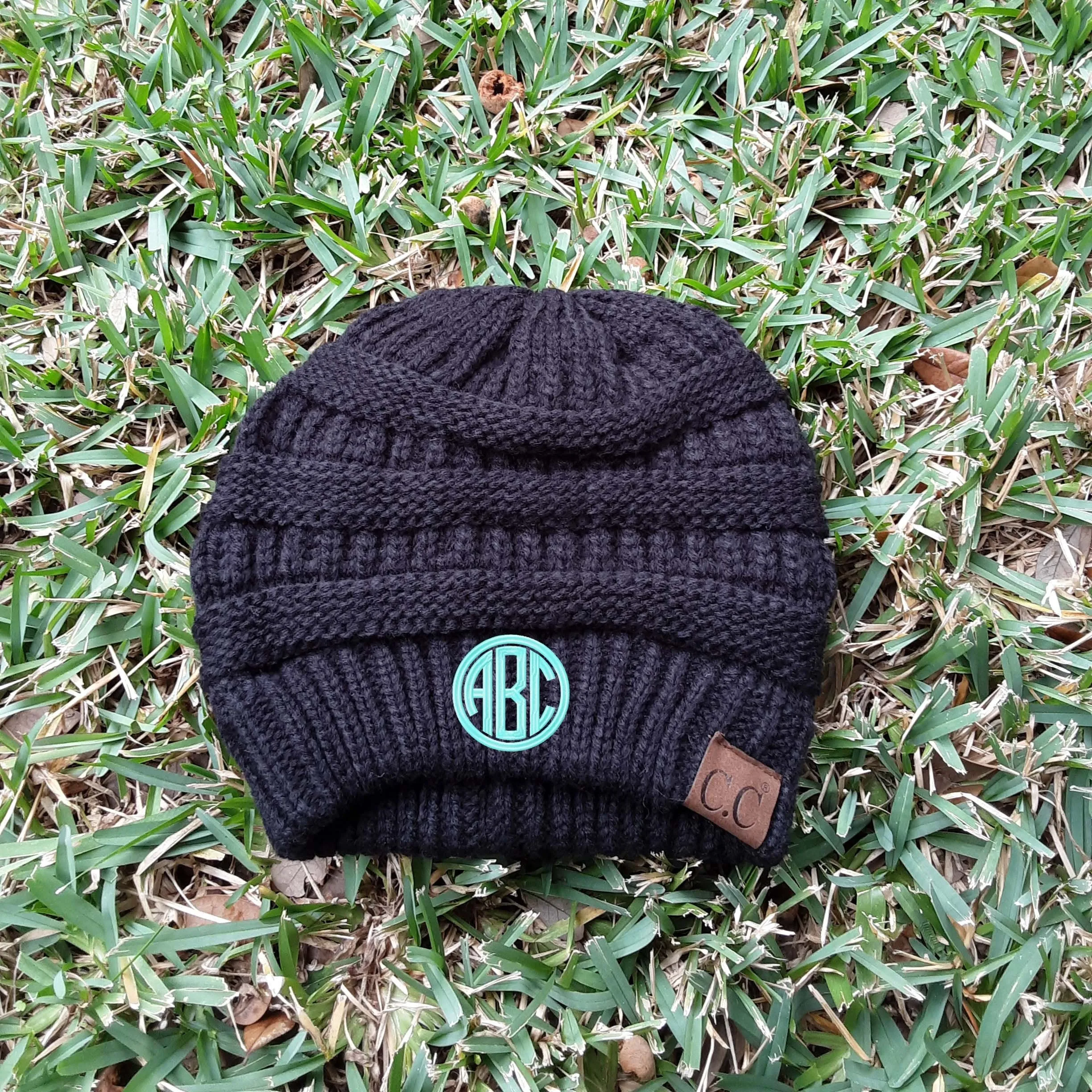 Personalized Monogrammed Cable Knit Beanie Beanie