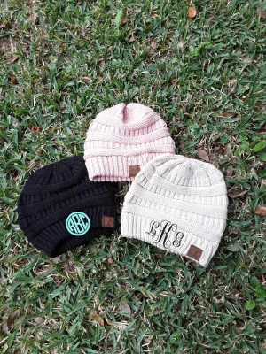 Personalized Monogrammed Cable Knit Beanie Beanie