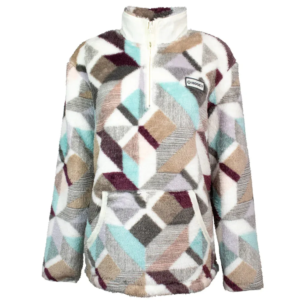 Sale ✨Hooey Cream Print Fleece Women's Pullover