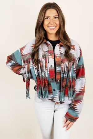 SALE! Rio Ridge Fringed Cropped Shacket