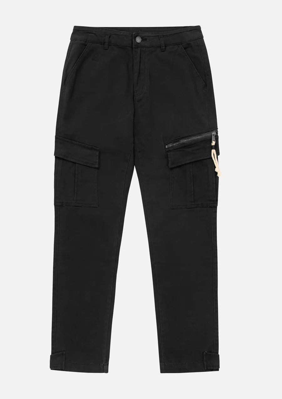 Snap Cargo Pants (Black)