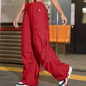 Solid Casual Loose Drawstring High Waist Joggers Baggy Sweatpant Y2K Pants