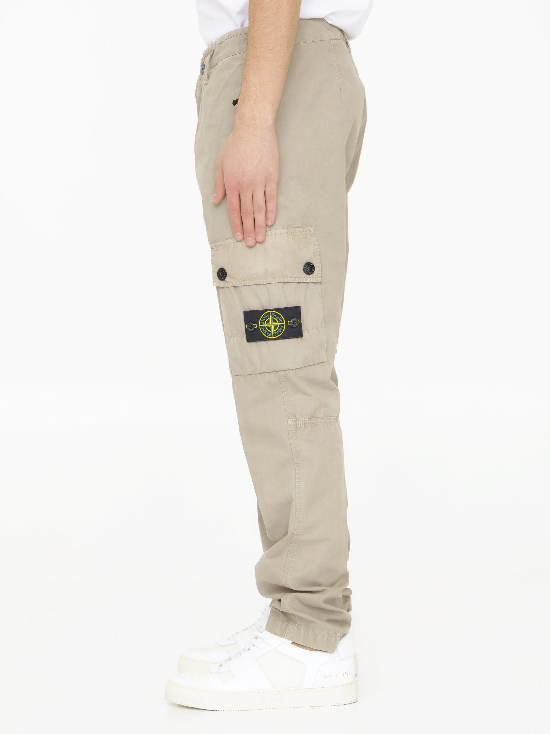 Stone Island Cargo Pants In Beige