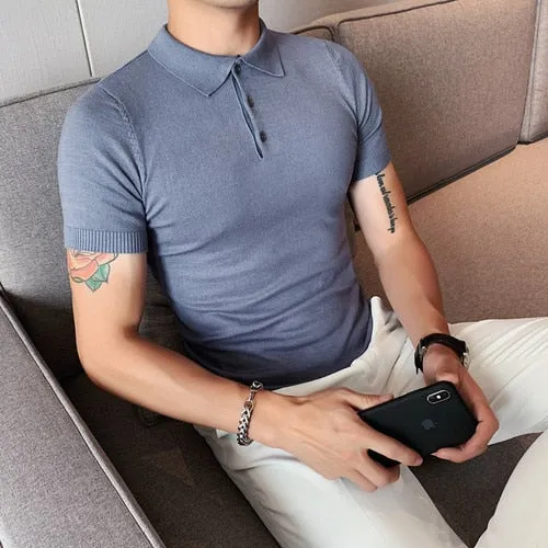 Summer Cotton Short-Sleeve Polo T-Shirt