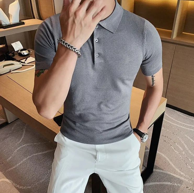 Summer Cotton Short-Sleeve Polo T-Shirt