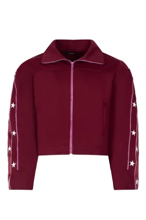 SUNSET RODEO TRACK JACKET-BURGUNDY